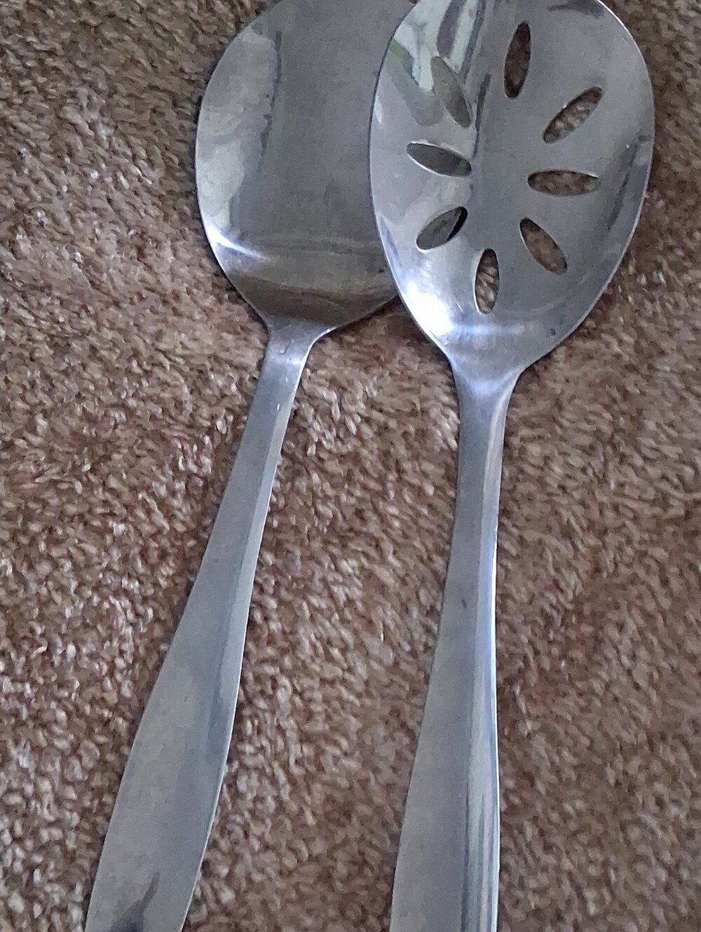 Professional Stainless Steel Slotted and Solid Serving Spoons - Silver